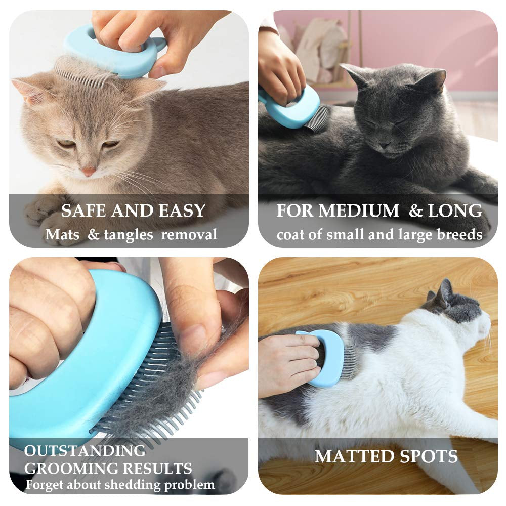 Gentle Cat Grooming Comb Massager - Pet Hair Remover Nail Clipper Cat Puppy Rabbit Pet Shell Massage Deshedding Grooming Shedding Trimming Soft Tools Removing/Loosing Matted Fur Knots Tangles Painless